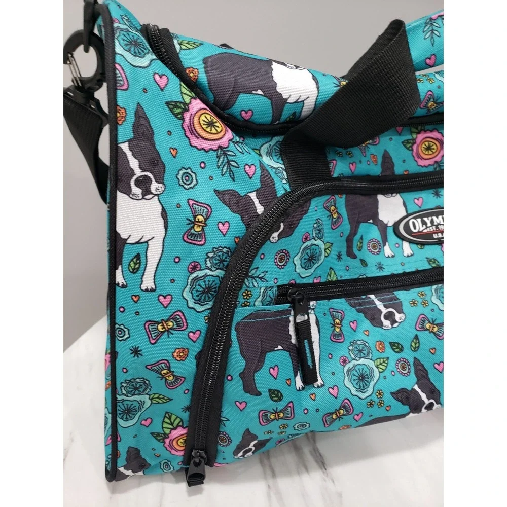 NEW Olympia USA Duffel Travel Gym Bag French Bulldog Frenchie Boston Terrier Dog
